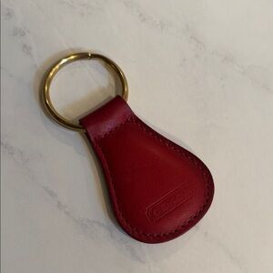 Vintage Coach Classic Leather Key Fob Red